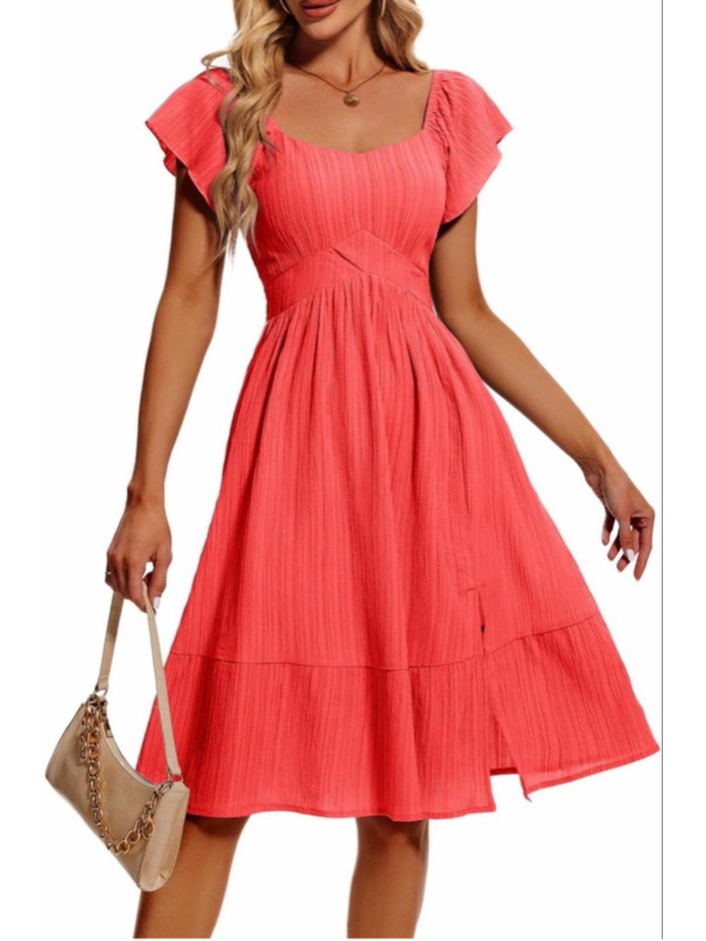 NEW Square Neck Vacation Resort Midi Dress 2X